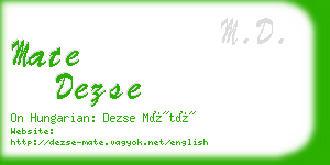 mate dezse business card